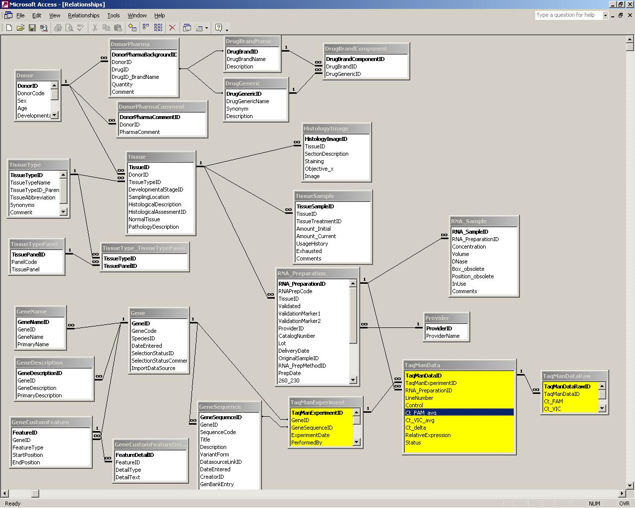 database relationship diagram